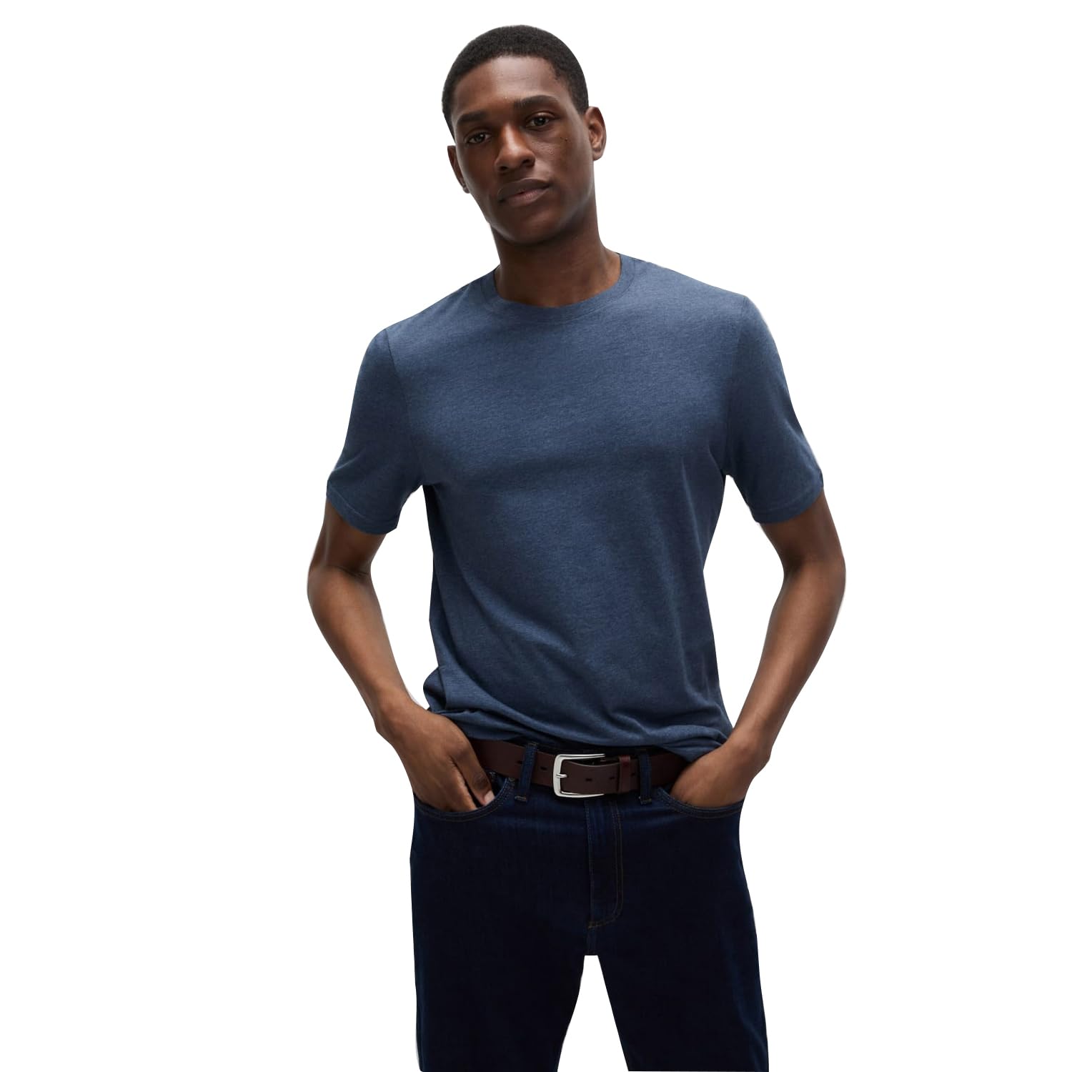 Marks & Spencer Mens Solid Cotton Crew Neck Regular Fit