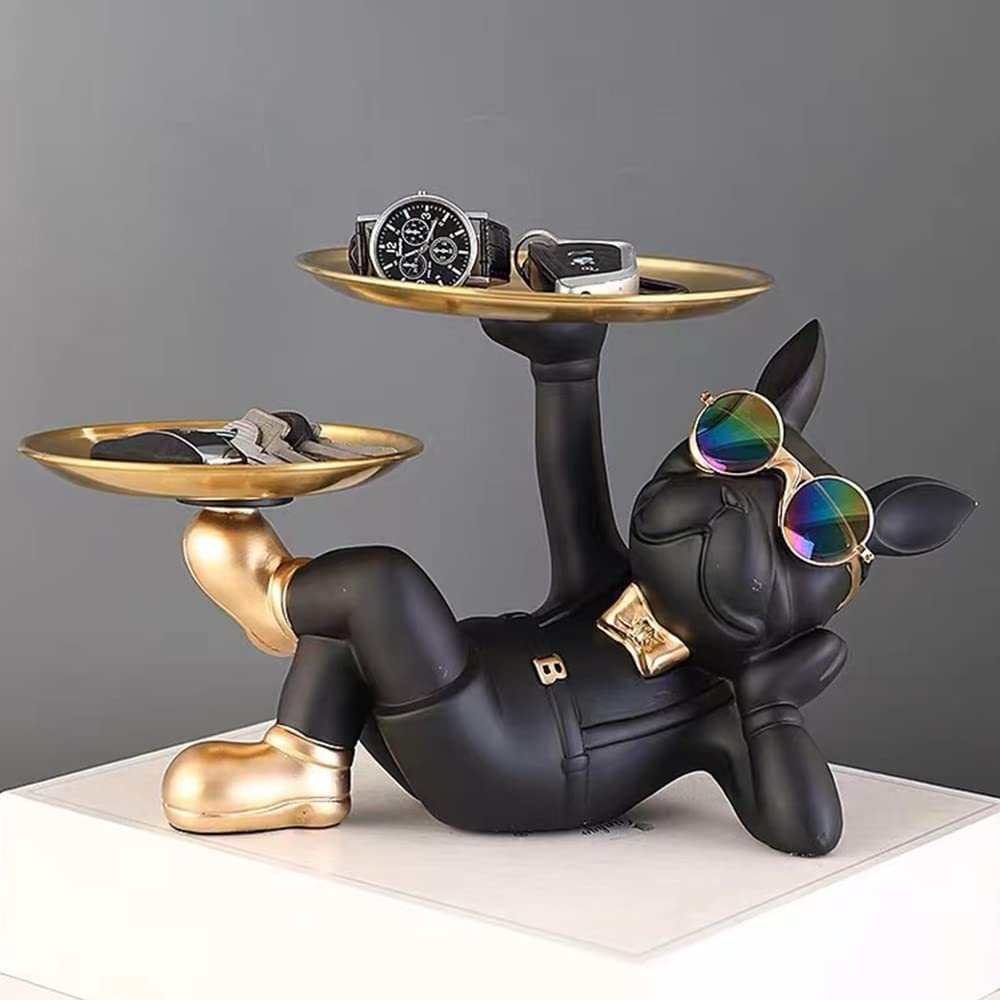 Gvnd Resin Bulldog Storage Tray Key Candy Jewelry Earrings Tray