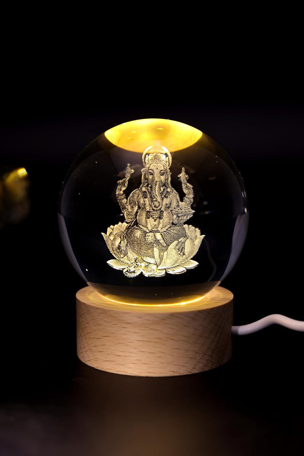 CarFrill 3D Crystal Ganpati Lamp