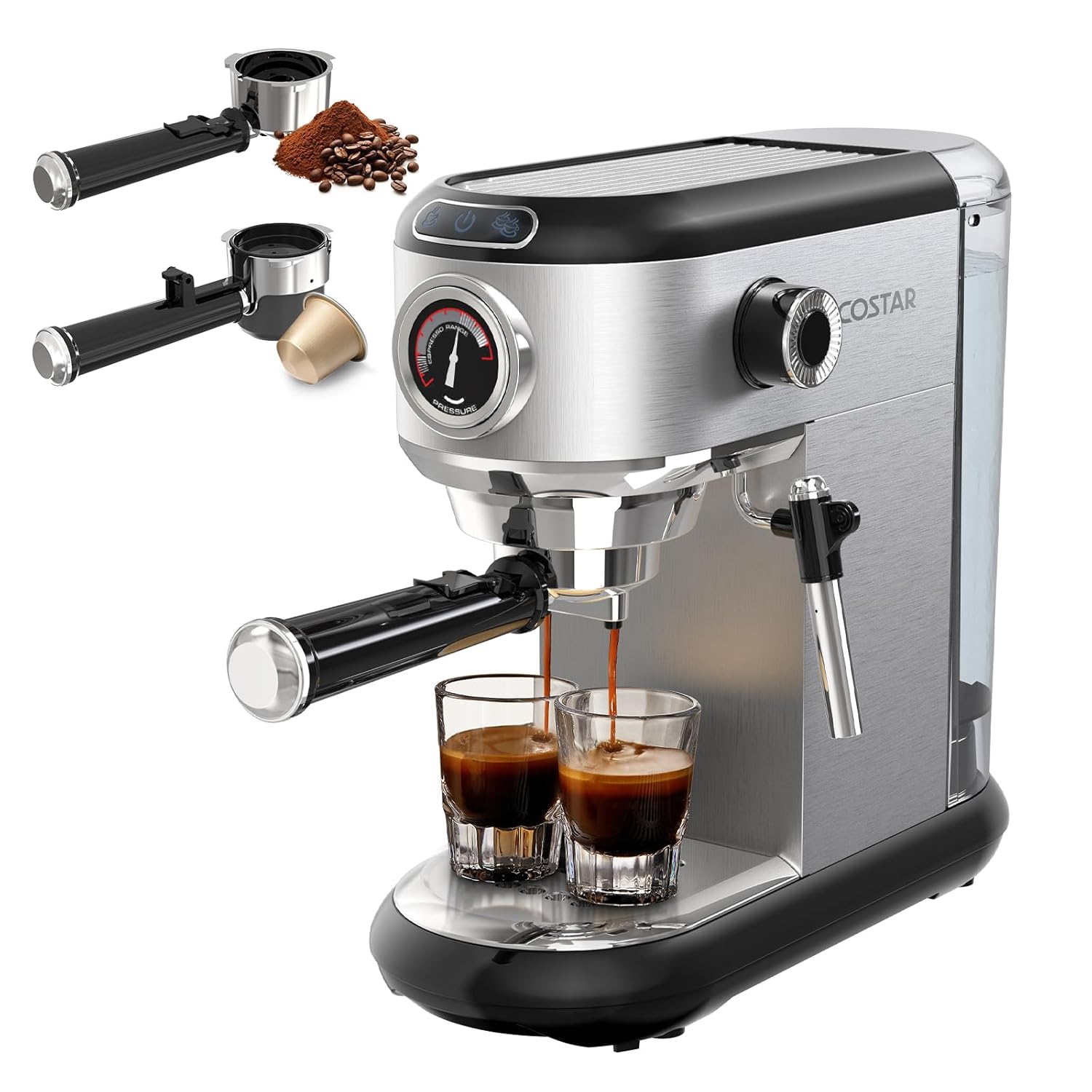 COSTAR Coffee Maker Machine for Home with Two Portafilters for