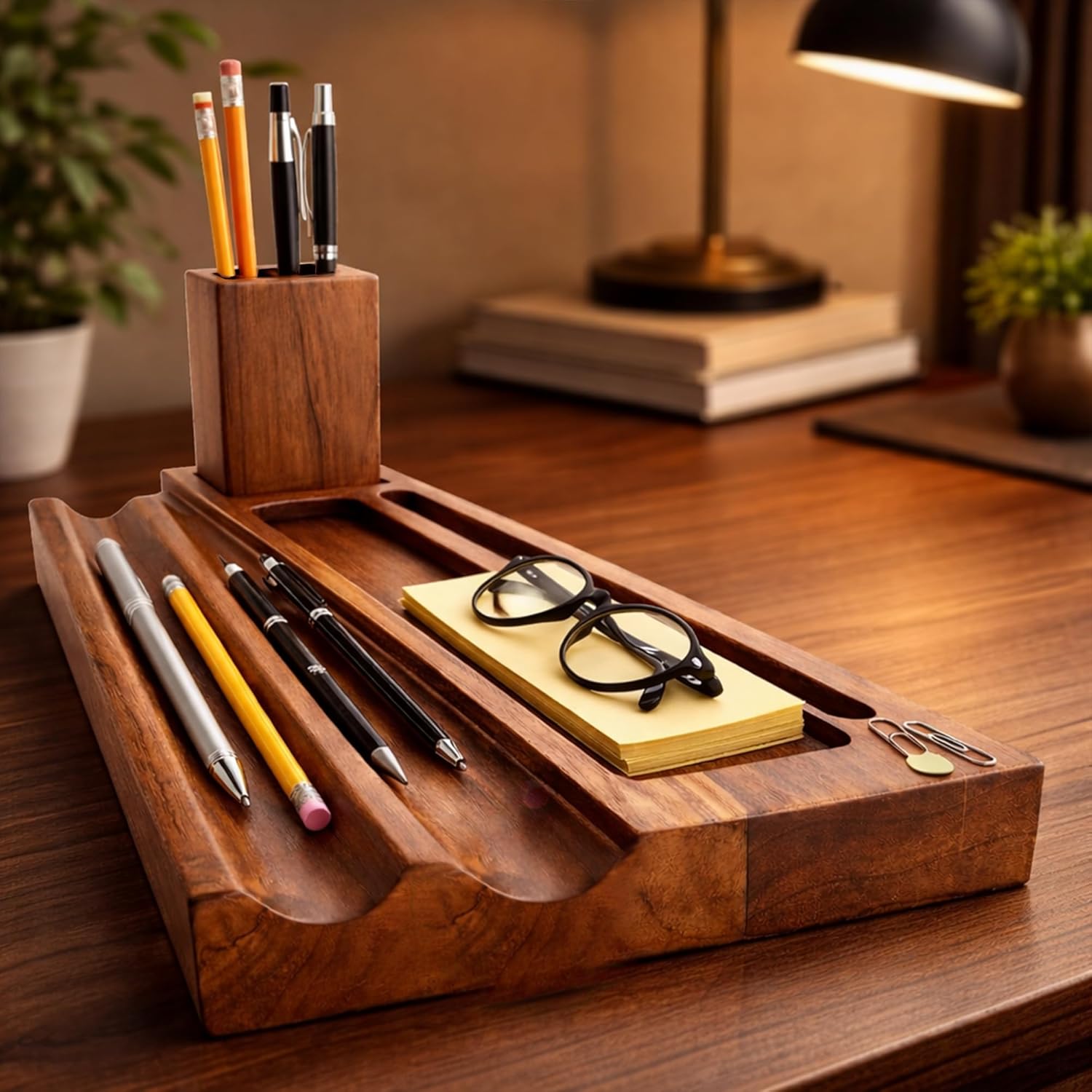 Premium Wooden Desk Organizer
